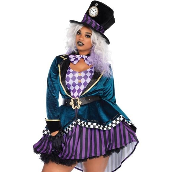 Womens Adult Lavender Leg Avenue Delightful Mad Hatter Halloween Costume‎ Party - Picture 1 of 6